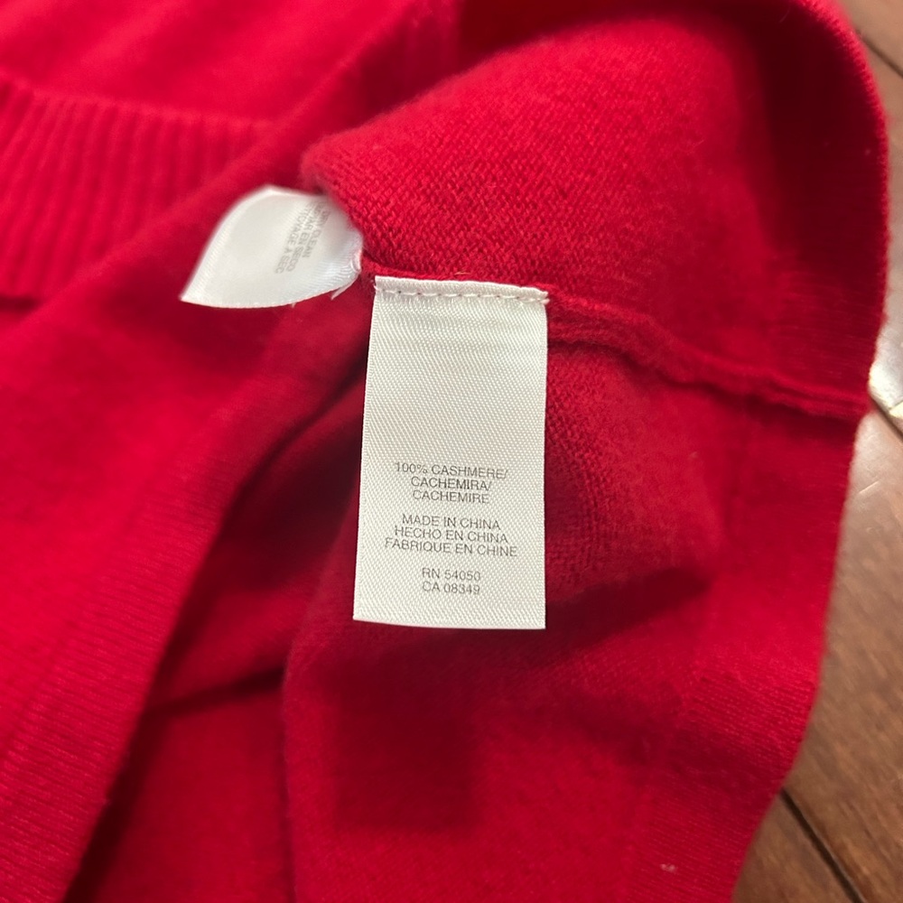 Jones New York Women's Red Cowl Neck 100% Cashmere Sweater Size XL - Picture 6 of 9